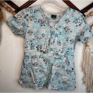 Tokidoki Koi Luna Winter Holiday Print Scrub Top